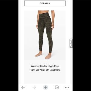 Lululemon wunder under leggings